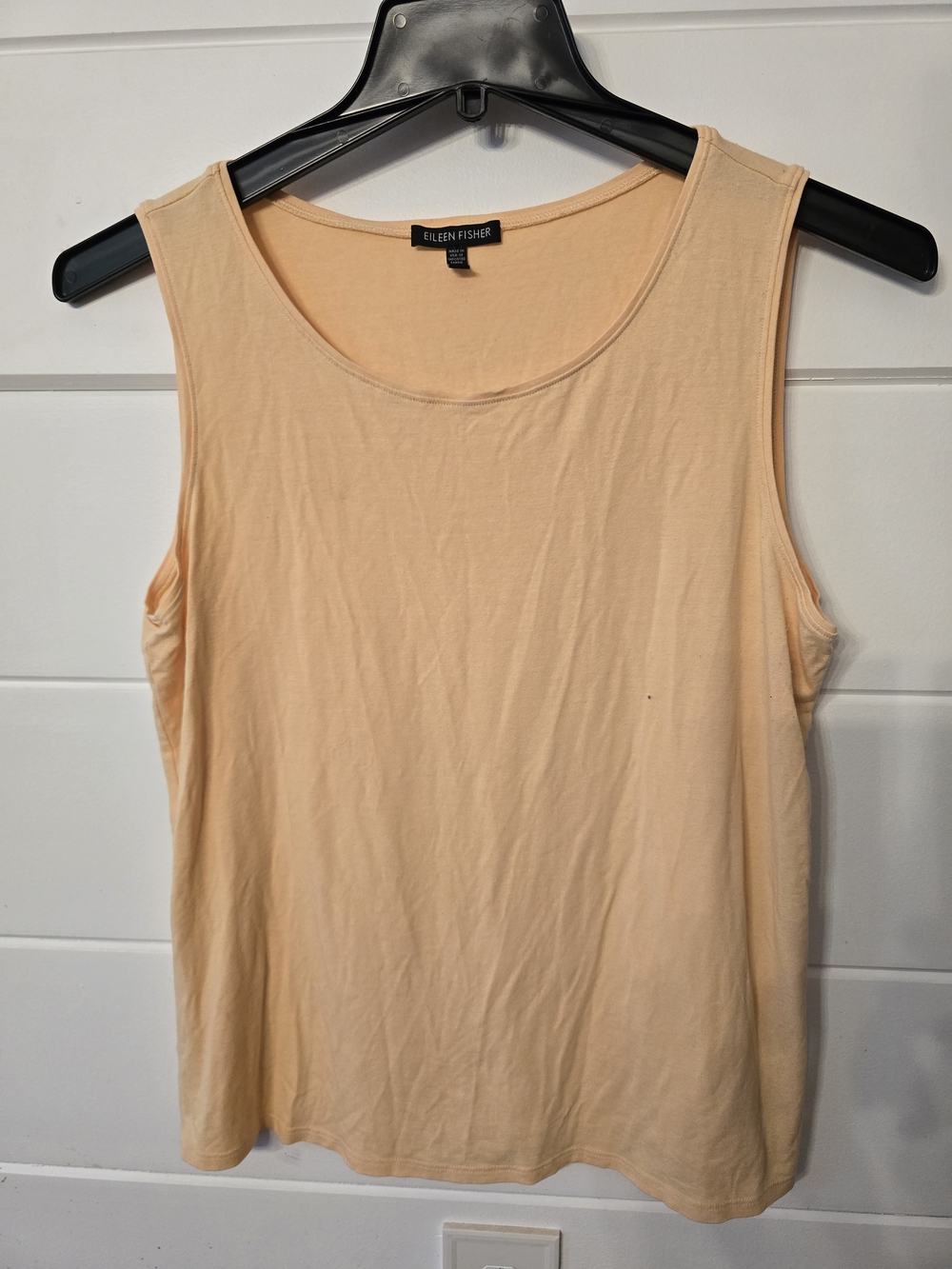 Eileen Fisher Light Peach Scoop Neck Tank Large